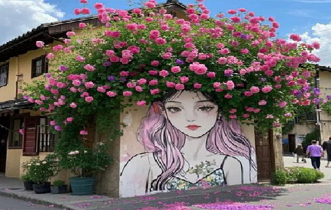 石门怎么设计网红打卡墙绘