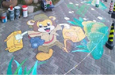 石门夏季画地面彩绘会遇到的问题