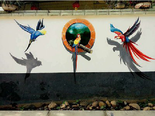 石门视觉错位-3D墙绘设计