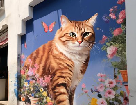 石门自己绘制有个性的手绘墙